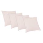 Kit 4 Capas Almofadas 50x50cm Decorativas Com Ziper Invisivel Suede Luxo Glamour Rose