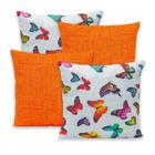 Kit 4 Capas de Almofada 40x40 Zíper Gorgurinho Lisa e Estampada