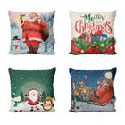 Kit 4 Capas De Almofadas De Natal Decoração Para Sofá 40X40