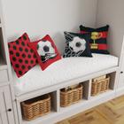 Kit 4 Capas De Almofadas Decorativa Infantil Futebol Rubro Negro Vermelho e Preto