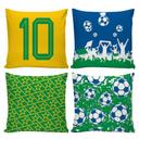 Kit 4 Capas de Almofadas Decorativas Brasil 45x45 com Zíper - Iv Enxovais