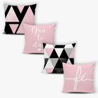 Kit 4 Capas de Almofadas Decorativas com Zíper 42cm X 42cm Varias Estampas - 181C-