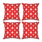 Kit 4 Capas de almofadas Decorativas de Natal Natalina Vermelha 45 X 45 - MUMUDECOR