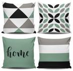 Kit 4 Capas de Almofadas Decorativas Estampadas - Home Verde - VKAZA