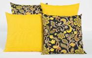 Kit 4 Capas de Almofadas Decorativas para Sofá Estampa Flores Amarelas