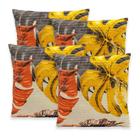 Kit 4 Capas de Almofadas Favinho 40x40 C/ Zíper PIQUET Estampadas