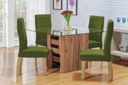 Kit 4 capas de cadeira jantar malha com elástico verde oliva