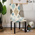 Kit 4 Capas de Cadeira Spandex Mesa Sala de Jantar, Estampada, tamanho Universal com Elástico
