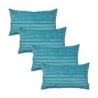 Kit 4 Capas para Almofada Drapeada Line em Veludo Retangular Várias Cores
