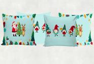 Kit 4 Capas para Almofada Natal Divertidas Personagens Merry Christmas Papai Noel Decoração Natalina - Primus