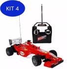 Kit 4 Carrinho 1:24 Carro Controle Remoto Corrida F1 Formula