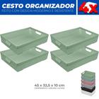 Kit 4 Cestos Organizador Armário Gaveta Lavanderia G 45x32