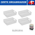 Kit 4 Cestos Organizador Multiuso Armário Lavanderia P 24x16