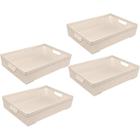 Kit 4 Cestos Organizadores Juta A3 11,5 L Bege 45x32x9,5 Cm