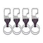 Kit 4 Chaveiro Mosquetão Abridor Garrafa Aço Metal Argola Trava Modelo