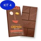 Kit 4 Chocolate Cremoso Zero Açúcar Vegano Cookoa 80G