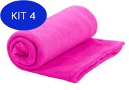 Kit 4 Cobertor Mantinha Para Bebê Menino Menina Baby Pink