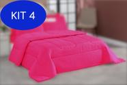 Kit 4 Cobertor Pink Para O Frio Casal Queen Com Manta 100