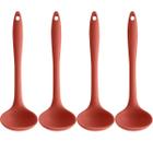 Kit 4 Conchas de Silicone Utensílios Cozinha Talheres para Sopa Feijão Restaurante OU Terracota