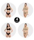 Conjunto IMI Lingerie Sem Bojo Em Microfibra E Renda Plus Size