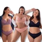 Kit 4 Conjuntos Calcinha E Sutiã Bojo Plus Size Tanga Sexy