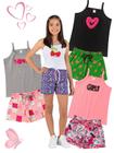 Kit 4 Conjuntos Infantil Juvenil Menina Verão Blusa De Alcinha e Shorts com Elástico em Cotton