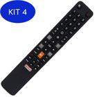 Kit 4 Controle Remoto Smart Tv Tcl Led Hd Botão Netflix