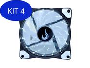 Kit 4 Cooler Fan Rise Mode Wind W1 120Mm Led Branco Rm-Wn-01-Bw