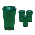 Kit 4 Copos Cristal Mug Verde 320Ml Plástico