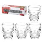 Kit 4 Copos De Vidro Shot Dose Tequila De Caveira 50ml - Wellmix