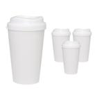 Kit 4 Copos Mug Branco 320Ml Plástico Premium - Bb Store