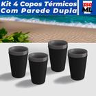 Kit 4 Copos Térmico Munique 350ml Unitermi Cerveja Drink Café