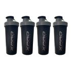 Kit 4 Coqueteleira Shakeira Xpro Nutrition Preto 600ml Academia Treino Musculação Shake Exclusiva - Suplementos