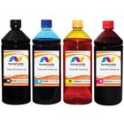 Kit 4 cores de Tinta Tankfull Para Recarga de Cartucho HP Universal Pigmentada e Corante com 1 Litro - Toner Vale