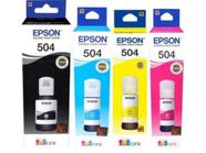 Kit 4 cores refil de tinta original epson 504 p/ l4150 l4160 l4260 l6161 l6171 l6191 l1450