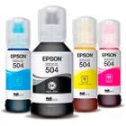 Kit 4 Cores Tinta Epson 504 T504 Original para Ecotank L4150 L4160 L6161 L6171 L6191 Preto Ciano Amarelo Magenta