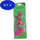 Kit 4 Cortador Ejetor Confeitaria 3 Borboletas Gmezn - Rosa