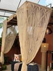 Kit 4 Cortina Macramê Fibra De Coco Para Pergolado Boho