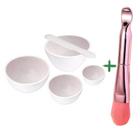 Kit 4 Cubetas De Silicone, 1 Espátula Estética E Pincel Pink Máscara