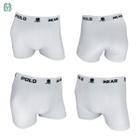 Kit 4 Cuecas Boxer Polo Wear Masculina Microfibra - Branca