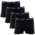 Kit 4 Cuecas Lisa Mash Básica Boxer Box Algodão Cotton Masculina Homem Cores Básicas