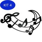 Kit 4 Decoração De Parede Música Notas Musicais Bugingaria