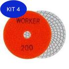 Kit 4 Disco De Lixa Diamantado 100Mm G.200 - Worker