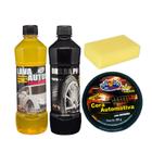 Kit 4 em 1 Limpeza Lavagem Automotiva Shampoo Pretinho Cera
