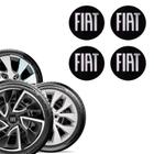 Kit 4 Emblema Fiat Preto 48 mm para Calota Aro 13 14 15 - GFM - EMBLEMAS