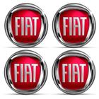 Kit 4 Emblema Resinado Vermelho Fiat Calota 48mm