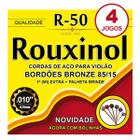 Kit 4 Encordoamento Cordas R50 Rouxinol Violão Aço C/ Bolinha