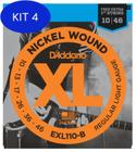 Kit 4 Encordoamento D'Addario 010 Guitarra Exl110B + Corda