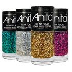 Kit 4 Esmalte Anita Só Folia Carnaval Brilho Glitter Flocado