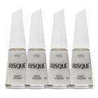 Kit 4 Esmalte Risqué Cor Bianco Puríssimo Hipoalergênico 8ml